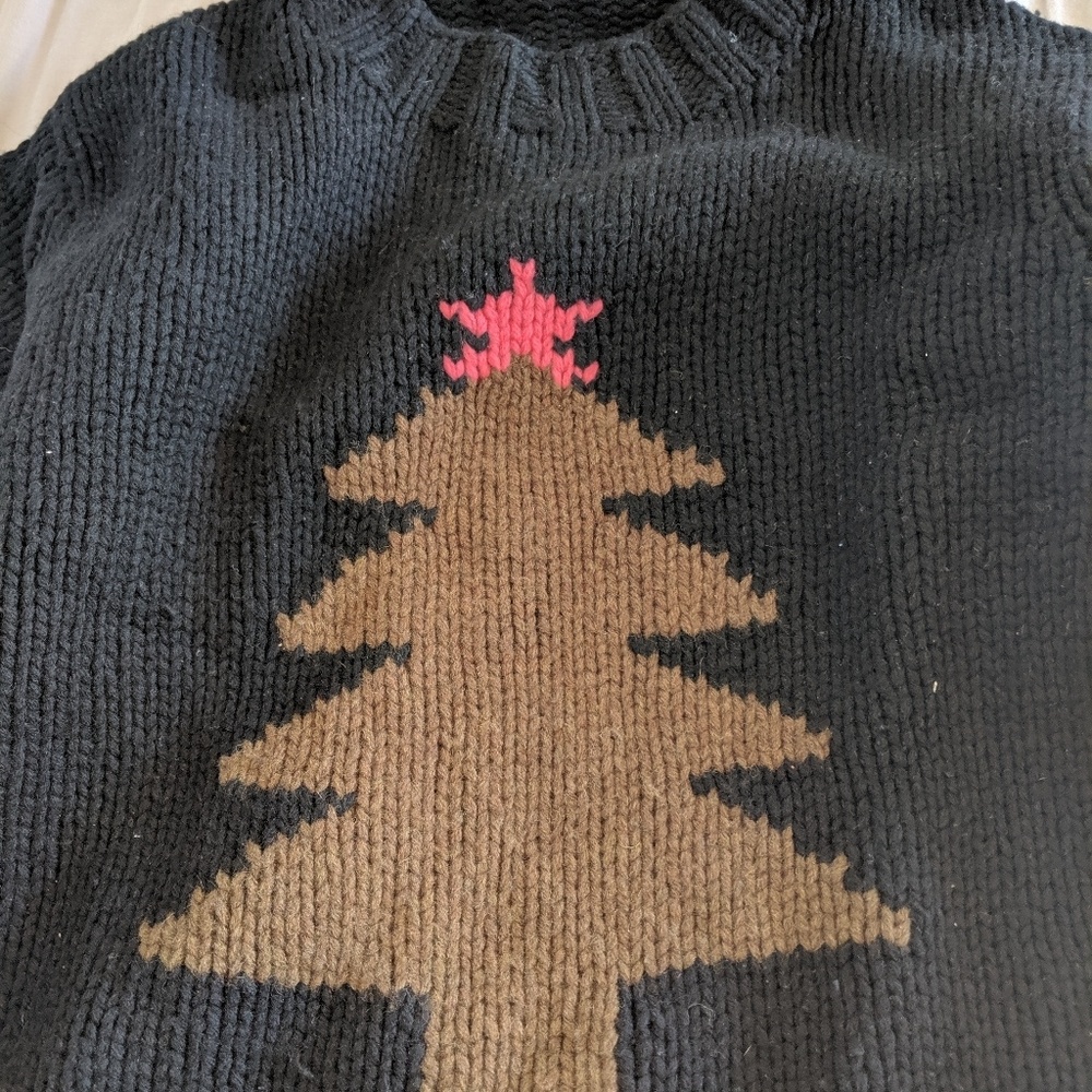 Club Monaco Christmas Knot Sweater Lg